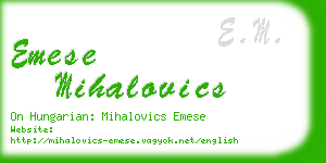 emese mihalovics business card